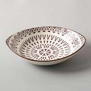 Imagem de Prato de serviço em estilo japonês, prato de cerâmica para uso doméstico, personalidade criativa, placa de jantar colorida, prato quadrado, 20 cm, prato de arroz (cor: Q)