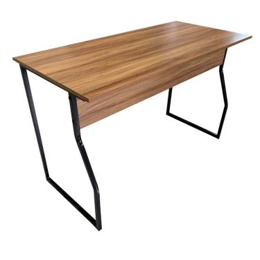 Imagem de Mesa Escrivaninha Office Tampo 15mm Industrial 1,20m Nogal/Preto