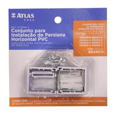 Imagem de Conjunto Instalação de Persiana Horizontal PVC Atlas, Branco