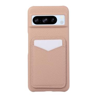 Imagem de LTLMYDAM Capa de couro para Google Pixel 10PROXL/10 Pro/10, compartimento para cartão, minimalista, textura lichia capa masculina e feminina, capa ultrafina, rosa, 10 Pro