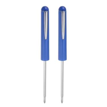 Imagem de 2 peças de chave de fenda de bolso não magnética Phillips 3 mm mini chave de fenda portátil com clipe para mecânico, eletricista, técnico, azul