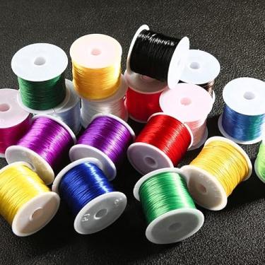 Imagem de 4 rolos de 10 m/rolo de 1 mm corda elástica forte de contas de cristal corda de fio de nylon para fazer joias, cordão de contas faça você mesmo (marrom2)