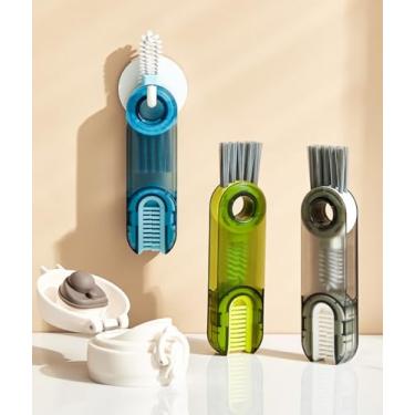 Imagem de Conjunto de escovas de limpeza de lacunas de tampa 3 em 1, ferramentas multifuncionais de limpeza de garrafas, 3 peças
