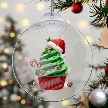 Imagem de Enfeites de Natal para pendurar em cristal de sobremesa, enfeites de árvore de Natal feitos à mão, decoração de carro e casa - presentes de Natal, decoração de artesanato em acrílico, ideias de troca