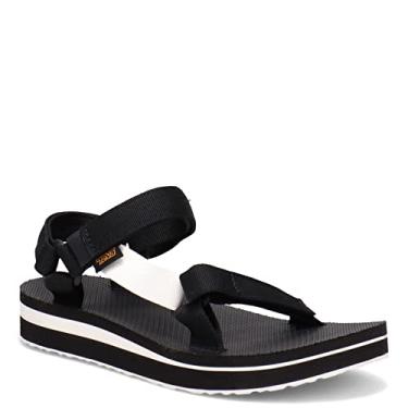 Imagem de Teva Sandália feminina universal midform, tamanho do modelo AD, Preto/branco brilhante, 9