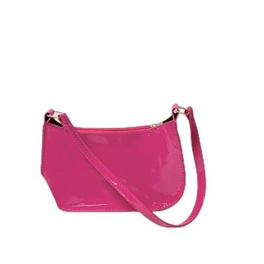 Imagem de Bolsa de axila de um ombro de cor sólida bolsa moderna temperamento pequena bolsa quadrada, Rosa