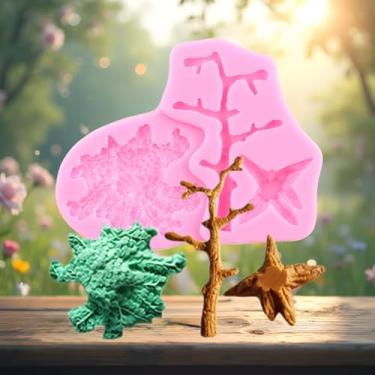 Imagem de Molde de silicone de árvore moldes de fondant de galho de árvore molde de toco de doces para decoração de bolo topo de cupcake argila polímero pasta de goma de chocolate