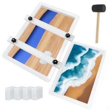 Imagem de Molde de epóxi reutilizável extra grande com sistema de fixação 58 x 28 x 7,6 cm, 39,9 x 24,9 x 7,6 cm, moldes de resina epóxi para mesa de rio, mesa de centro, tábua de corte, placa de charcutaria