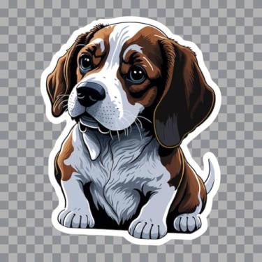 Imagem de Adesivos de Animais para Quarto Infantil Decoração Kawai com Tema de Beagle e Estilo Fofo 50x50cm