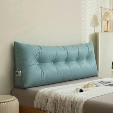 Imagem de Almofadas de cabeceira triangulares grandes, almofada de cunha, almofada de leitura, almofada de cabeceira de cor sólida, tecnologia limpável, capa de pano para descanso de cama