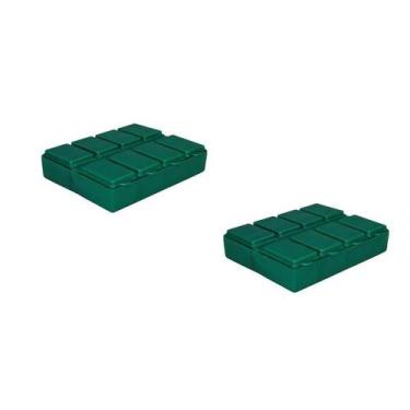 Imagem de Kit 2 Porta Comprimido Verde Plástico - Bb Store