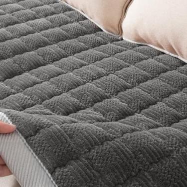 Imagem de YJSMMXY Capa de sofá lavável para cães, antiderrapante, tapete para gatos para cadeira, reclinável, protetor de móveis (cinza escuro, 1 peça / 70 x 210 cm/capa de assento)