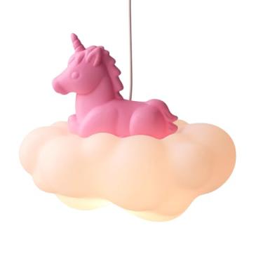 Imagem de Luminária Pendente Infantil Nuvem com Unicórnio – Bivolt, Decorativa para Quarto
