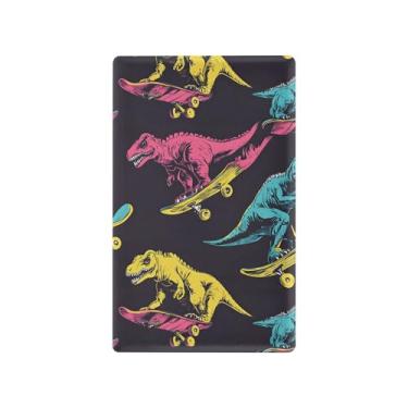 Imagem de SEHANY Capa de placa de parede com interruptor de luz engraçada de dinossauro, tamanho padrão e à prova de calor, placas decorativas para decoração de escritório doméstico (11,5 cm x 7 cm)