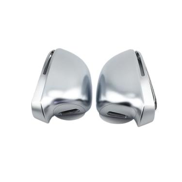 Imagem de 1 par de capas de espelho retrovisor cromadas foscas compatíveis com Audi A4 S4 B8 A6 C6 09-11, A3 Q3 A5(With hole)