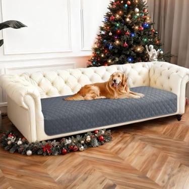 Imagem de CYCMACO Cobertor impermeável para cães, capa de cama macia antiderrapante, lavável para cães, protege sofá, móveis, caixa, carro, cobertor resistente a vazamentos (76 x 182 cm, cinza escuro)