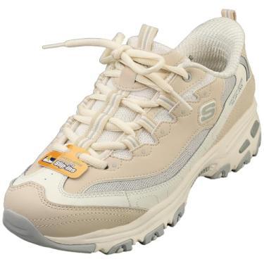 Imagem de Skechers D'Lites-Smooth Nostalgia feminino, sem cadarço, Natural/cinza, 38