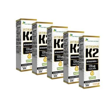 Imagem de Kit 5x Vitamina K2 Menaquinona-7 5x20ml Laranja Flora Nativa - Flora N