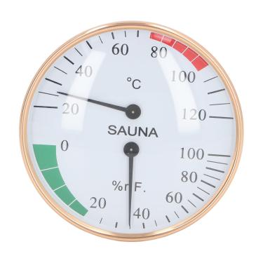 Imagem de Domary Medidor de Umidade e Temperatura de Sauna Profissional Montado na Parede Higrômetro Alta Precisão Termômetro para Uso Interno e Externo