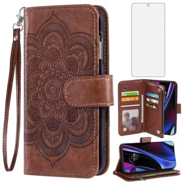 Imagem de Asuwish Capa de celular para Motorola Edge+ Plus 2022/Edge X30/30 Pro, capa tipo carteira com protetor de tela de vidro temperado e porta-cartões, acessórios para celular Moto Edge + 5G UW feminino