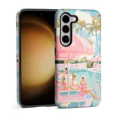 Imagem de TAMEFOX Capa para Samsung Galaxy S23, capa protetora antiqueda contra arranhões para mulheres - rosa piscina feminina férias de verão