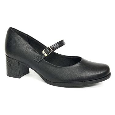 Imagem de Sapato Feminino Piccadilly Salto Médio Lux Preto 654021-27 Tamanho:39;Cor:Preto