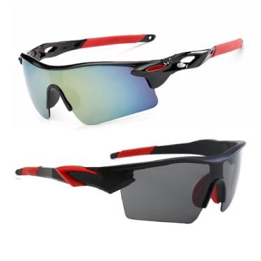 Imagem de Kit 2 Óculos De Sol Esportivo Bike Corrida Vôlei Pesca Beach Tennis Caminhada MTB Proteção UV400