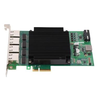 Imagem de EBTOOLS Placa de Rede PoE PCIe de 4 Portas, Chip de Controle Principal I226 Placa Ethernet Gigabit de 2,5 G Com Design de Dissipação de Calor Eficiente, para Captura de Câmera