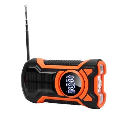 Imagem de Jectse Rádio Meteorológico de Emergência, NOAA AM FM WB Solar Manivela Power Bank 5000mAh Lanterna LED 360 Graus à Prova D'água, Com Sinal SOS para Sobrevivência Em Acampamento Ao Ar
