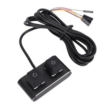 Imagem de GOWENIC Botão Liga/Desliga para PC, Divisor de Interruptor Liga/Desliga, Botão de Reinicialização, Ideal para Uso Doméstico e Construções de Chassis Personalizadas, Fácil de Instalar