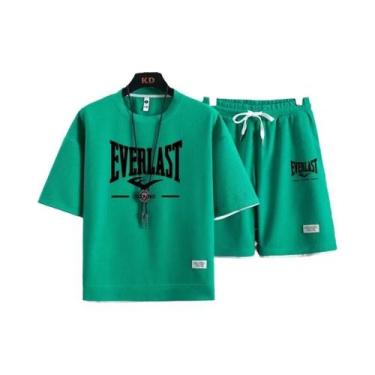 Imagem de Conjunto De Camiseta De Gola Redonda E Calções De Secagem Rápida Para 