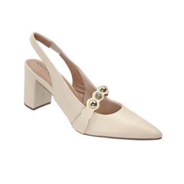 Imagem de Scarpin Slingback Beira Rio Salto Bloco Elegância e Conforto no Seu Lo