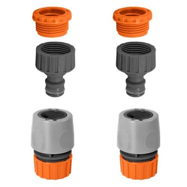 Imagem de Kit Engate Rápido Para Mangueira De Jardim Macho+femea 4 Und - Tramont