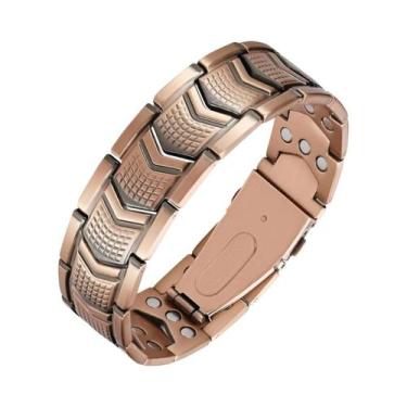 Imagem de Pulseira Magnética De Cobre Neodímio 3500 Gauss De Força 3X Para Homen