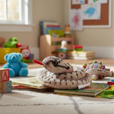 Imagem de Cobra De Pelúcia Filhote 50 Cm Comprimento Enrolada Marrom - Fizzy