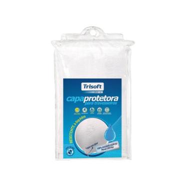 Imagem de Capa 200 fio Travesseiro Trisoft Impermeavel Protetora Ziper, Branco