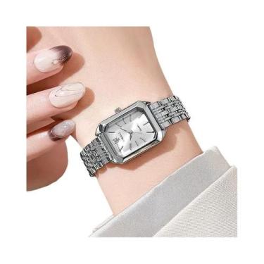 Imagem de Relógio De Quartzo Luxuoso Feminino Com Pulseira De Aço Inoxidável Ret