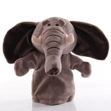 Imagem de Fantoche Elefante de Pelúcia 25cm  Brinquedo Educativo e Divertido - w
