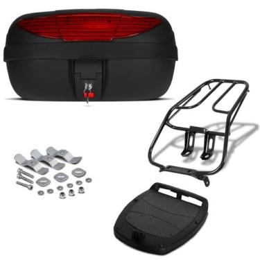 Imagem de Bau 45 Litros Pro Tork + Bagageiro Titan 2000, VERMELHO, TITAN 2000