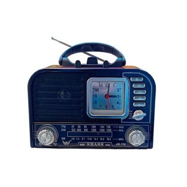 Imagem de Rádio Retrô Vintage FM/AM USB Bluetooth Bivolt com Relógio - ShopMix