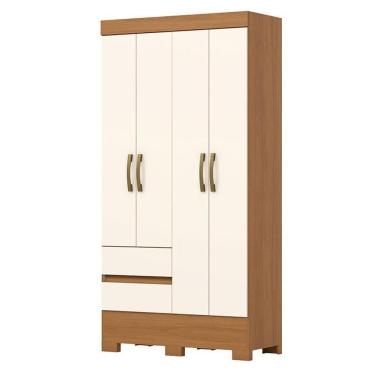 Imagem de Guarda Roupa Solteiro 04 Portas 02 Gavetas Itaquera Bs02 Cinamomo Off White - Henn - Briz