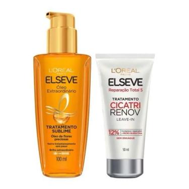 Imagem de Kit Elseve Leave-in CICATRI RENOV 50 ml + Oleo Extraordinario 100 ml -