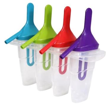 Imagem de Máquina de picolé Ice Lolly com canudo torna livre de BPA, basta encaixar no freezer para lanches saudáveis