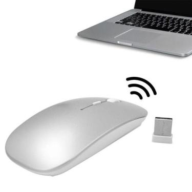 Imagem de Mouse Sem Fio Recarregável Usb Ergonômico Wireless Branco - OUTRAS MAR