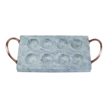 Imagem de Provolera para Queijos PROV-2112-INDSJ Pedra Sabão 8 Furos 21x12cm para Réchaud Churrasqueira e Forno