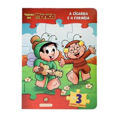 Imagem de Livro - Turma da Mônica Livro Quebra-Cabeças - A Cigarra e a Formiga