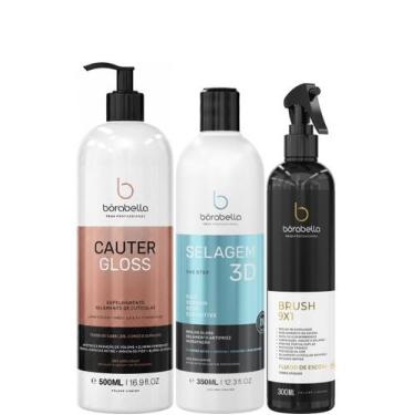 Imagem de Borabella Cauter Gloss 500ml + Selagem 350ml + Fluido 300ml