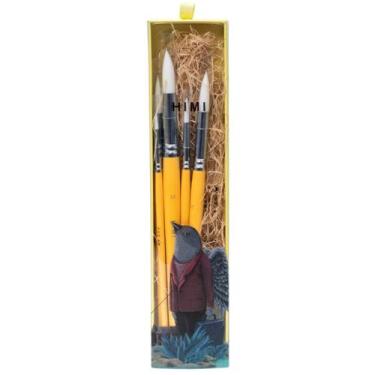 Imagem de Kit De Pincéis Amarelo Himi Para Guache 5 Unidades