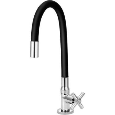 Imagem de Torneira Furkin Metal Gourmet Flexível Para Cozinha Mesa Preta 1/4 de 