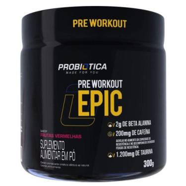 Imagem de Pré Treino Epic 300g Suplemento em Pó Sabor Frutas Vermelhas Linha Pré